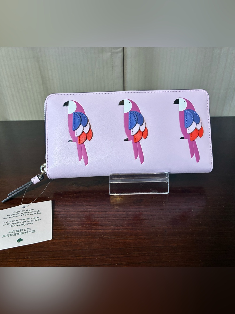 Kate Spade Pippa Flock Party Leather Zip Wallet